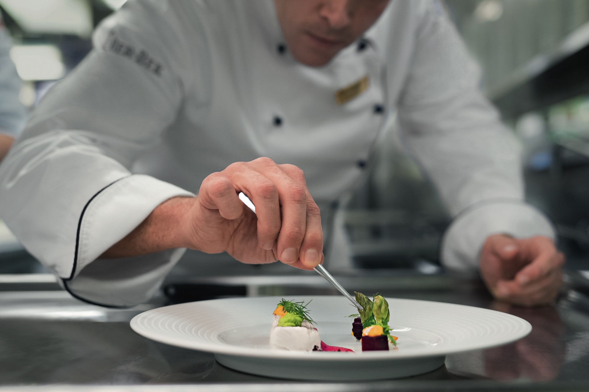 Vorbereitung des Gourmet-Dinners an Bord