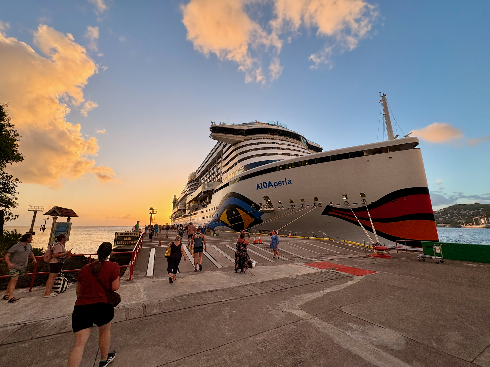 AIDAperla im Hafen von St. Vincent
